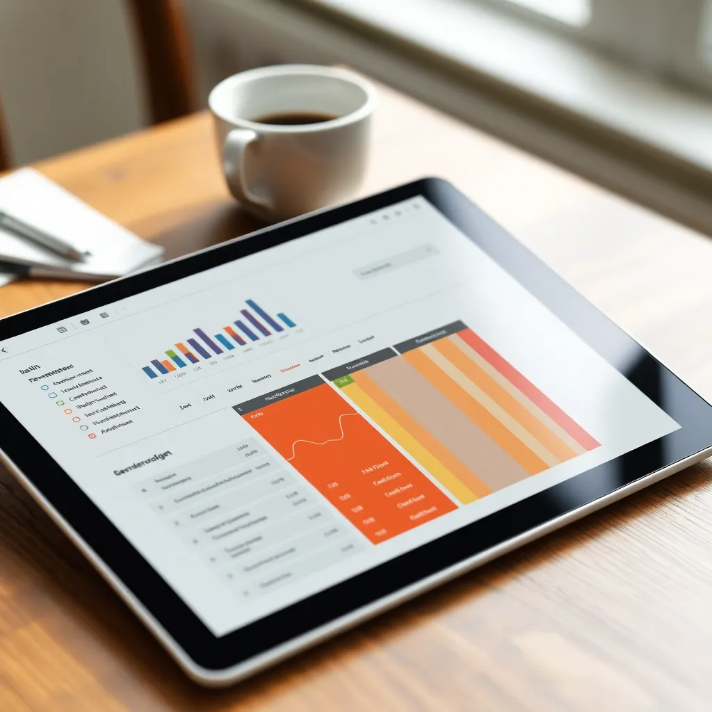 Persoon gebruikt budgetteringsapp op smartphone en tablet